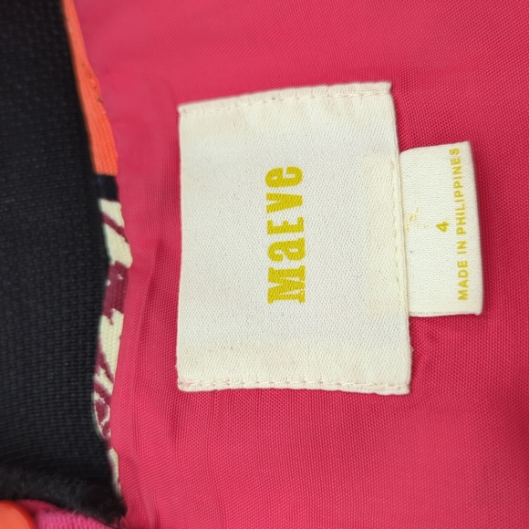 Anthropologie Maeve Salinas Floral Pencil Skirt Orange Cotton 4 Lined Slit Short - Picture 11 of 14